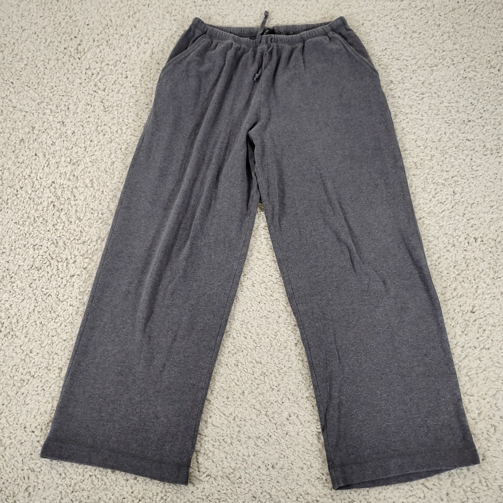 Eileen Fisher Sweatpants Womens Medium Gray Cotton Drawstring Stretch Casual